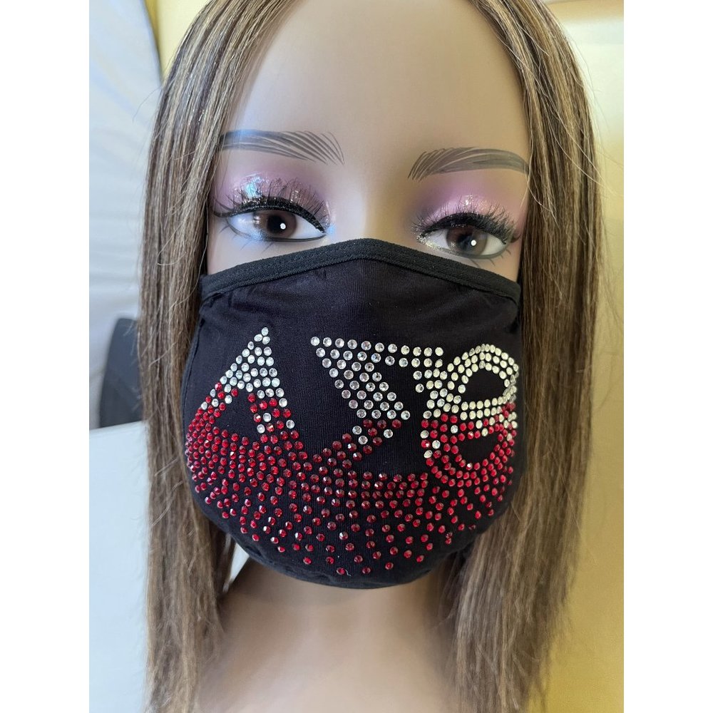 Delta Sigma Theta Red Roots Rhinestone Bling Face - Picture 8 of 11